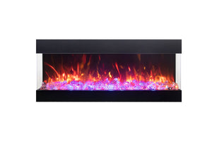 Amantii TRV-55-BESPOKE Tru View Bespoke - 55" Indoor / Outdoor 3 Sided Electric Fireplace Featuring a 20" Height, WiFi Compatibility, Bluetooth Connectivity, Multi Function Remote, and a Selection of Media Options