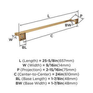 Amerock BH36074CZ Champagne Bronze Towel Bar 24 in (610 mm) Towel Rack Appoint Bathroom Towel Holder Bathroom Hardware Bath Accessories