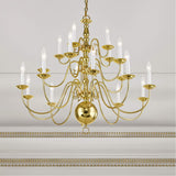 Livex Lighting 5019-02 Williamsburg 20-Light Chandelier, Polished Brass