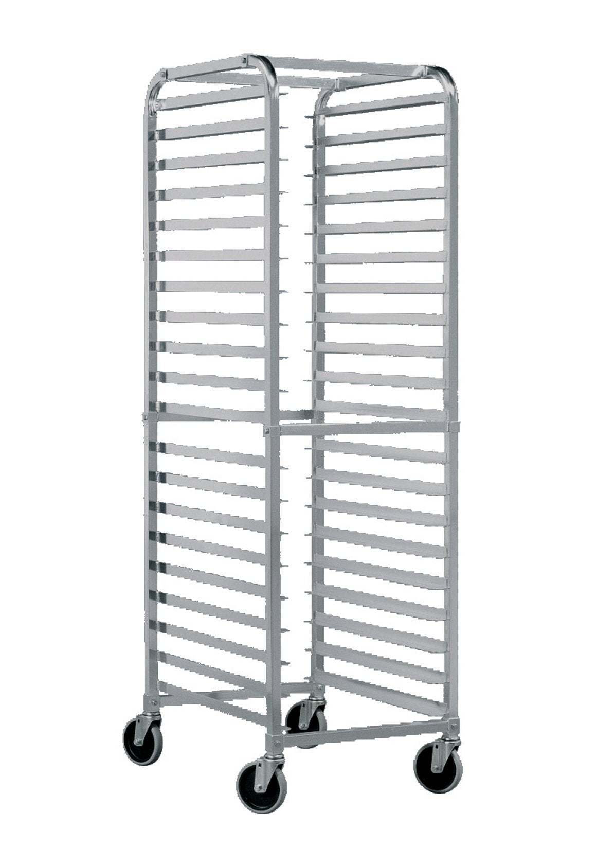 John Boos ABPR-1820-RKD Rounded Top Front Load Mobile Pan Rack with 5" Casters, 20 Capacity, 26" Length x 20-1/2" Width 69" Height