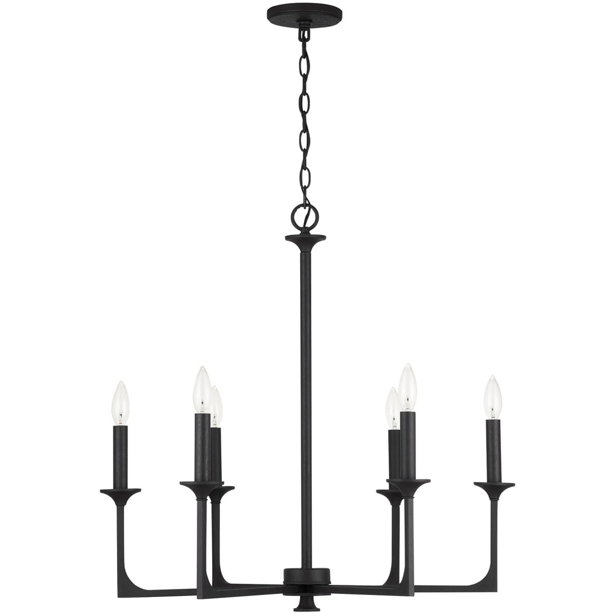 Capital Lighting 437361BI Clint 6 Light Chandelier Black Iron