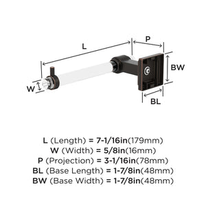 Amerock BH36061CORB Clear/Oil-Rubbed Bronze Single Post Toilet Paper Holder 7-1/16 in. (179 mm) Toilet Tissue Holder Glacio Bath Tissue Holder Bathroom Hardware Bath Accessories