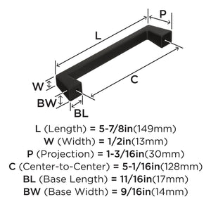 Amerock Cabinet Pull Black Bronze 5-1/16 inch (128 mm) Center to Center Blackrock 1 Pack Drawer Pull Drawer Handle Cabinet Hardware