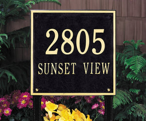 Whitehall 2120BG - Personalized Square Plaque - Estate - Lawn - 2 line