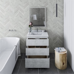 Fresca FVN3130RWH-FC Fresca Formosa 30" Floor Standing Modern Bathroom Vanity w/ Mirror in Rustic White