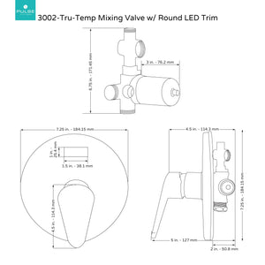 PULSE ShowerSpas 3002-RIV-PB-BN Tru-Temp Pressure Balance Rough-In Valve Trim Kit, LED Temperature Display, Round, 1/2" NPT, Brushed Nickel