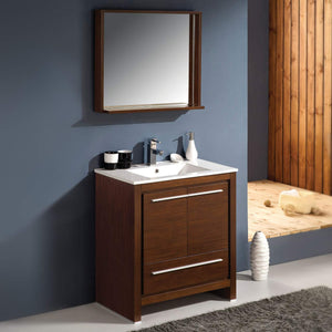 Fresca FVN8130HA Fresca Allier Rio 30" Ash Gray Modern Bathroom Vanity w/ Medicine Cabinet