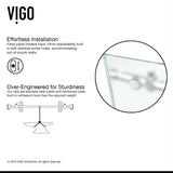 VIGO Adjustable 56 - 60 in. W x 74 in. H Frameless Sliding Rectangle Shower Door with Frosted Tempered Glass and Stainless Steel Hardware in Chrome Finish with Right Handle - VG6041CHMT6074R