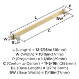 Amerock Cabinet Pull Brushed Gold/Satin Nickel 11-5/16 inch (288 mm) Center to Center Overton 1 Pack Drawer Pull Drawer Handle Cabinet Hardware