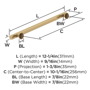 Amerock Corp BP37109CZ Everett Pull, 10-1/16 in (256 mm) Center-to-Center, Champagne Bronze