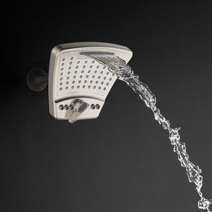PULSE ShowerSpas 2056-BN PowerShot Air-Infused Curved 3-Pattern Showerhead, 8", Brushed Nickel Finish