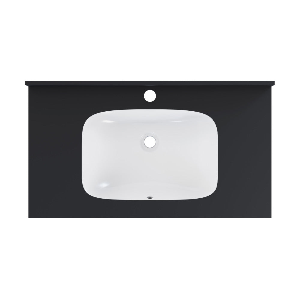 Avancer 36'' Wall Mount Sink In Black Marquina