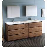 Fresca FVN93-361236RW-D Fresca Lazzaro 84" Rosewood Free Standing Double Sink Modern Bathroom Vanity w/ Medicine Cabinet