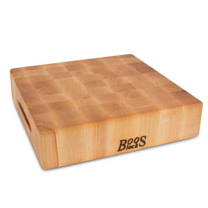 John Boos CCB121203 Small Maple Wood Cutting Board for Kitchen 12 x Inches, 3 Inches Thick Reversible End Grain Charcuterie Block with Finger Grips 12X12X3 MPL-END GR-REV-GRIPS 6