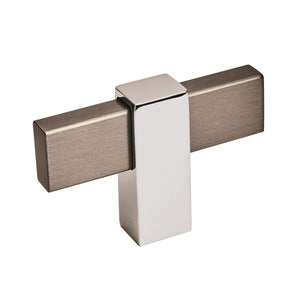Amerock Cabinet Knob Black Brushed Nickel/Polished Chrome 2-3/8 inch (60 mm) Length Mulino 1 Pack Drawer Knob Cabinet Hardware