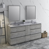 Fresca FVN31-301230ASH-FC Fresca Formosa 72" Floor Standing Double Sink Modern Bathroom Vanity w/ Mirrors in Ash