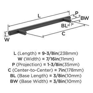 Amerock BP1178BBR Black Bronze Cabinet Pull 7 inch (178mm) Center-to-Center Cabinet Hardware Bar Pulls Furniture Hardware Drawer Pull