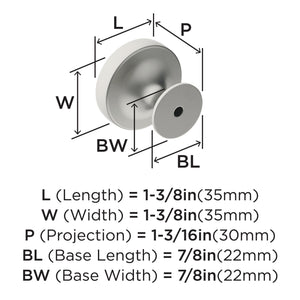 Amerock Cabinet Knob Satin Nickel 1-1/2 inch (38 mm) Diameter Exceed 1 Pack Drawer Knob Cabinet Hardware