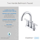 Gerber D307158BS Parma Two Handle Centerset Bathroom Faucet With Metal Pop-up DRA...