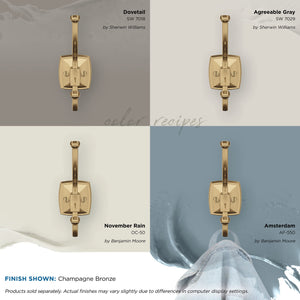 Amerock H37002CZ Kinsale Double Prong Decorative Wall Hook Champagne Bronze Hook for Coats, Hats, Backpacks, Bags Hooks for Bathroom, Bedroom, Closet, Entryway, Laundry Room, Office