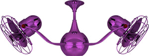Matthews Fan VB-LTPURPLE-MTL Vent-Bettina 360° dual headed rotational ceiling fan in Ametista (Purple) finish with metal blades.