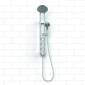 PULSE ShowerSpas 1058-CH Saturn Shower System with 8" Rain Showerhead, 3 Body Sprays, 5 Function Hand Shower, Polished Chrome