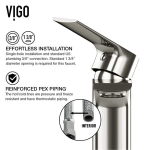 VIGO Norfolk 10.75 inch H Single Hole Single Handle Bathroom Faucet in Brushed Nickel - Vessel Sink Faucet VG03027BN_New
