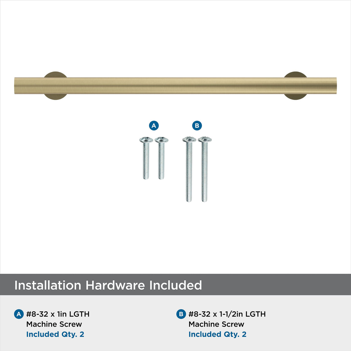 Amerock Cabinet Pull Golden Champagne 6-5/16 in (160 mm) Center-to-Center Drawer Pull Radius Kitchen and Bath Hardware Furniture Hardware