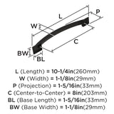 Amerock Appliance Pull Oil Rubbed Bronze 8 inch (203 mm) Center to Center Candler 1 Pack Drawer Pull Drawer Handle Cabinet Hardware