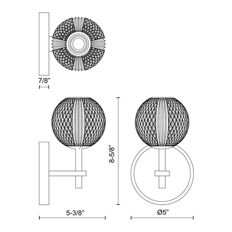 Alora WV321201PN MARNI LED 1 LIGHT WALL VANITY POLISHED NICKEL 5W 120VAC WITH LED DRIVER 3000K 90CRI