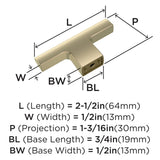 Amerock Cabinet Knob Golden Champagne 2-1/2 inch (64 mm) Length Riva 1 Pack Drawer Knob Cabinet Hardware