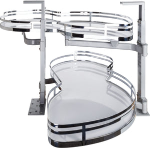 Hardware Resources BCSO221PCWH-RH 21" Polished Chrome and White Blind Corner Swingout for Openings on the Right of the Blind