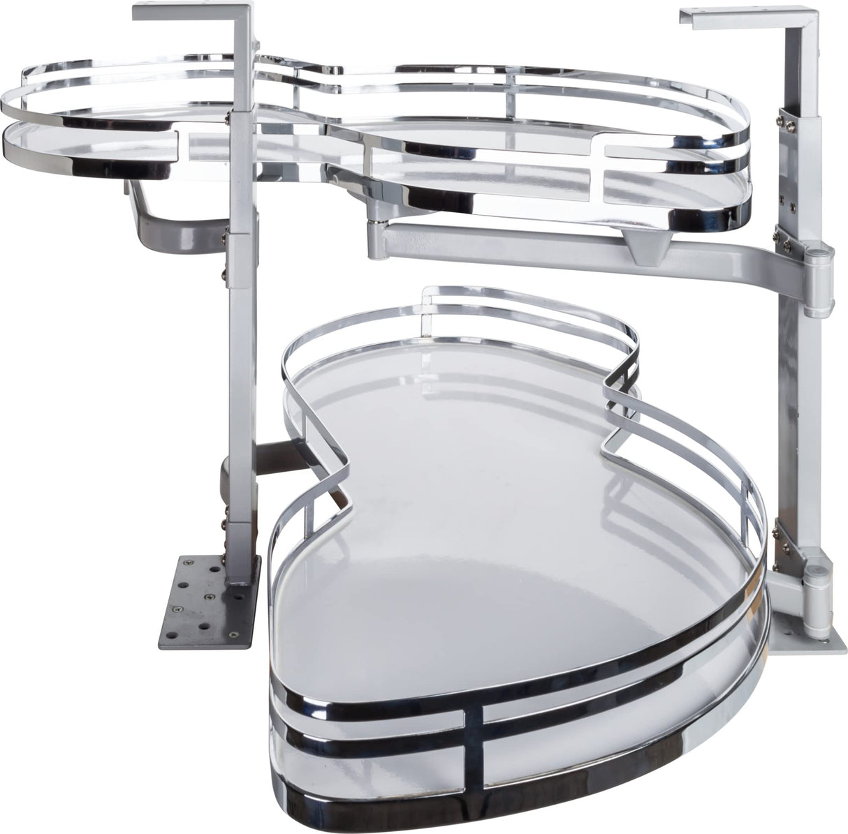 Hardware Resources BCSO218PCWH-RH 18" Polished Chrome and White Blind Corner Swingout for Openings on the Right of the Blind