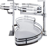 Hardware Resources BCSO218PCWH-RH 18" Polished Chrome and White Blind Corner Swingout for Openings on the Right of the Blind