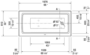 Duravit Architec Rectangular Bathtub 700407000000090 White