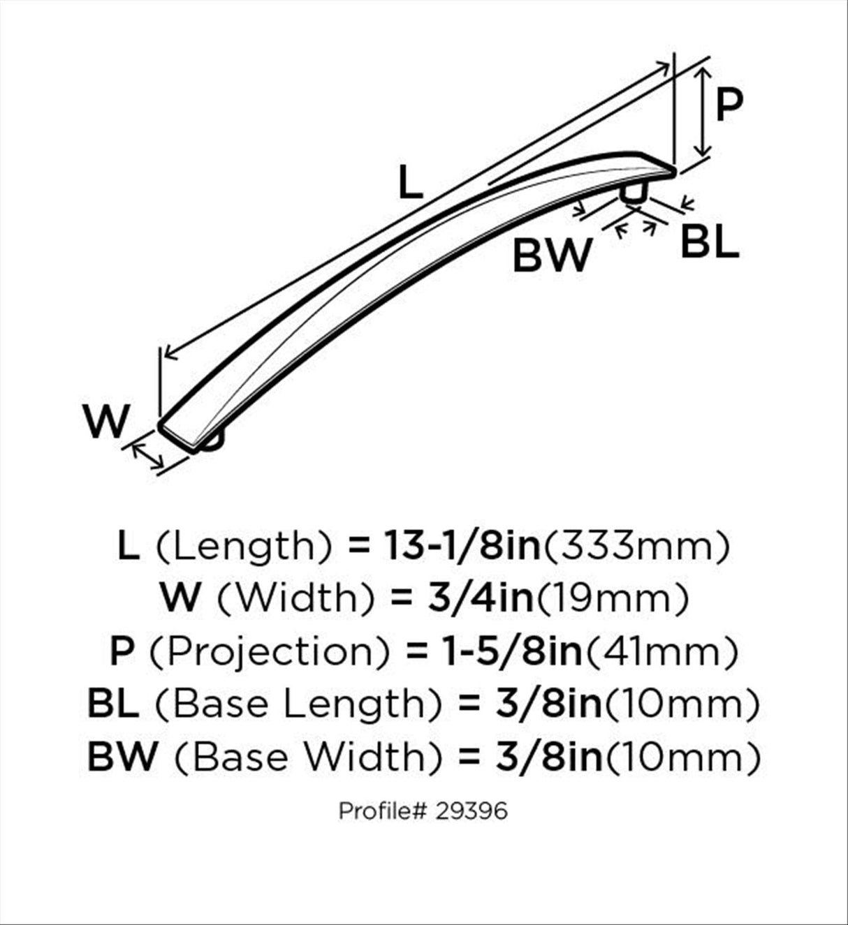 Amerock BP29397ORB Extensity 18 in (457 mm) Center-to-Center Oil-Rubbed Bronze Appliance Pull