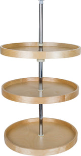 Hardware Resources BLSR2318-SET 18" Round Three-Shelf Banded Wood Lazy Susan Set