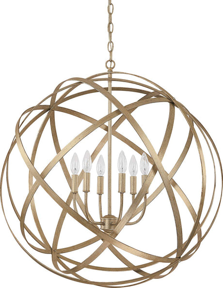 Capital Lighting 4236WG Axis 6 Light Pendant Winter Gold