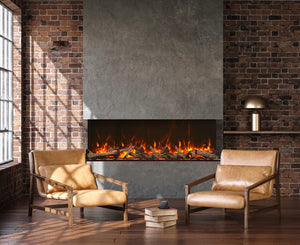 Amantii 72-TRV-XT-XL Trv View Extra Tall Smart Electric - 70" Indoor / Outdoor WiFi Enabled  3 Sided Electric Fireplace Featuring a 22" Height, MultiFunction Remote, Multi Speed Flame Motor, and a Selection of Media Options