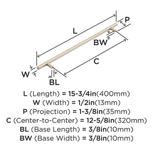 Amerock Cabinet Pull Champagne Bronze 12-5/8 inch (320 mm) Center to Center Bar Pulls 1 Pack Drawer Pull Drawer Handle Cabinet Hardware