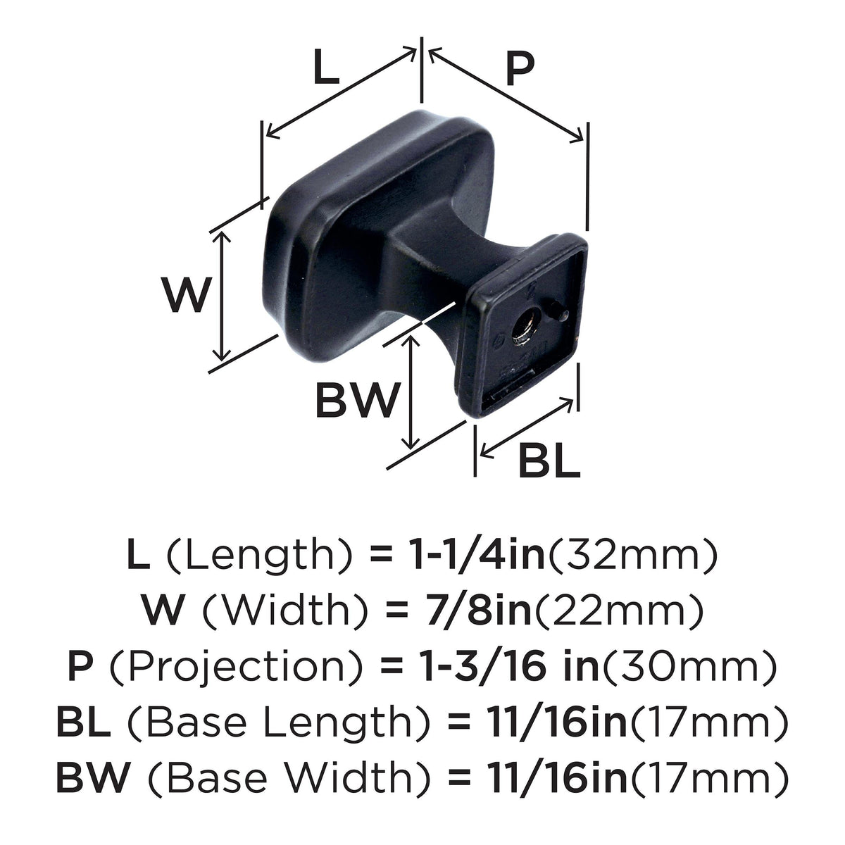 Amerock Cabinet Knob Black Bronze 1-1/4 inch (32 mm) Length Revitalize 1 Pack Drawer Knob Cabinet Hardware