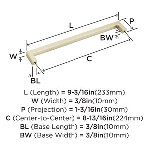 Amerock Cabinet Pull Golden Champagne 8-13/16 inch (224 mm) Center to Center Monument 1 Pack Drawer Pull Drawer Handle Cabinet Hardware