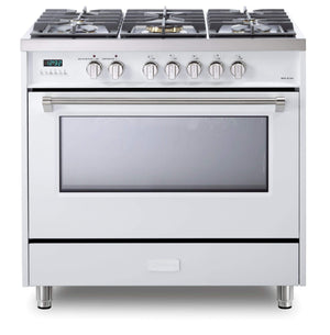 Verona VDFSGE365W Designer 36" Dual Fuel Single Oven Range - White