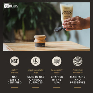 John Boos BWC 5 Oz All Natural Beeswax Moisture Cream for Wood Kitchen Cutting Boards, Chopping Block & Countertops, Food Safe Charcuterie Essential BOOS BEESWAX CREAM OZ