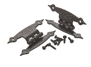 Amerock Cabinet Hinge 3/8 inch (10 mm) Offset Hinge Colonial Black 2 Pack Non Self-Closing Hinge H-Type Hinge Cabinet Door Hinge