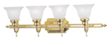 Livex Lighting 1284-02 French Regency 4-Light Bath Light, Polished Brass