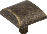 Elements 525ABM-D 1-1/8" Overall Length Distressed Antique Brass Square Glendale Cabinet Knob