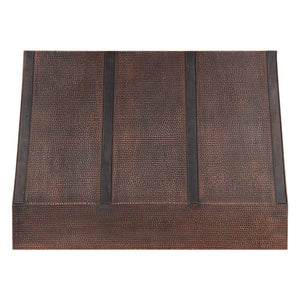 48 Inch 735 CFM Hammered Copper Wall Mounted Tucson Range Hood with Slim Baffle Filters