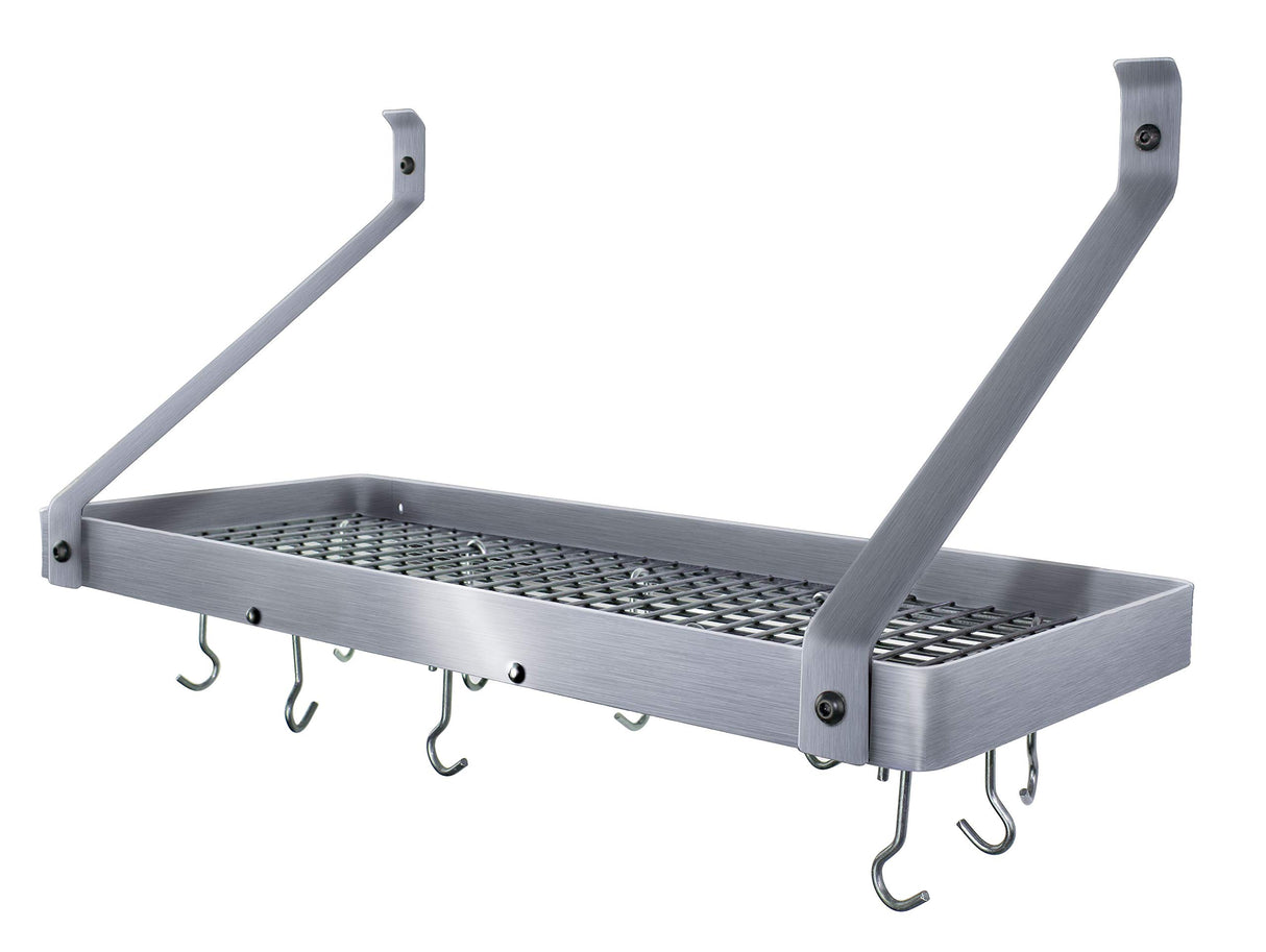 Enclume PR8AF-30 SS 30" Deep Bookshelf Rack w/Straight Arms & 12 Hooks SS