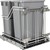 Hardware Resources SWS-MBMD35GPC Double 35 Quart Polished Chrome STORAGE WITH STYLE® Metal Soft-close Trashcan Pullout